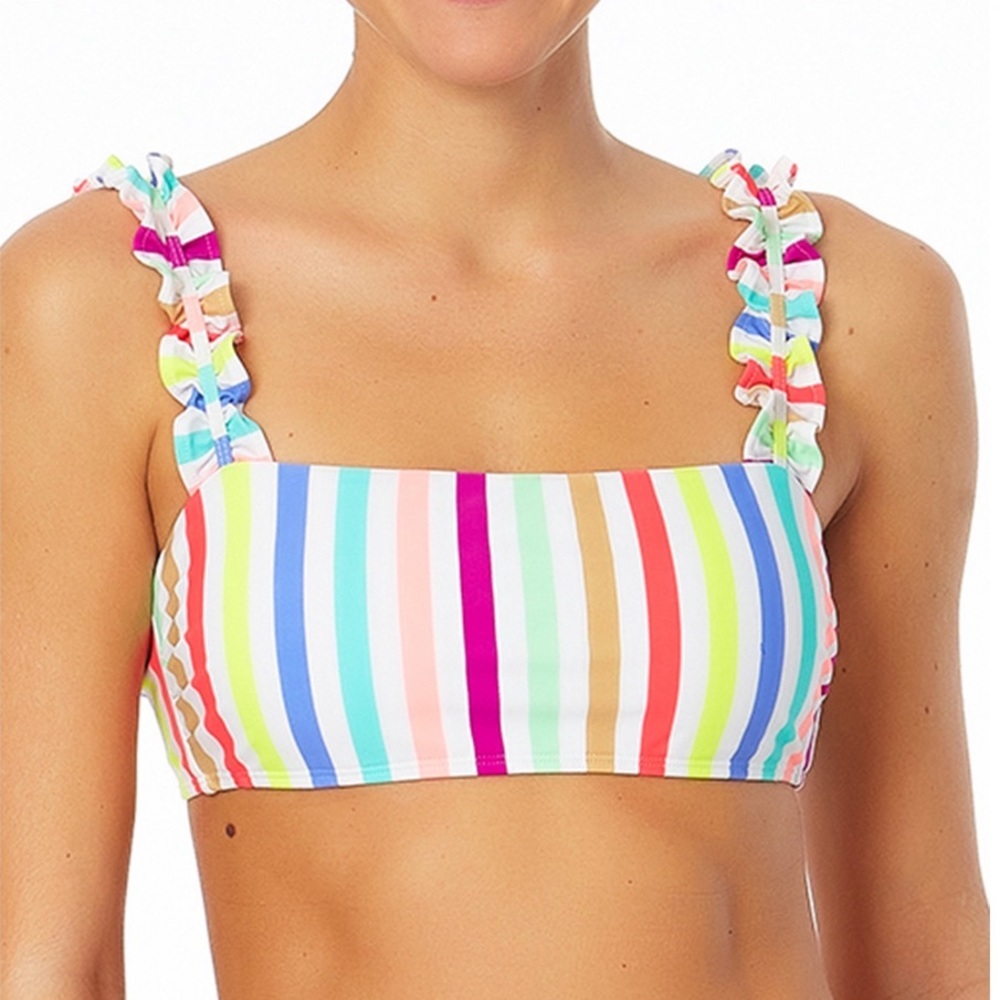 Junior’s Ruffle Strap Bandeau Top Swim